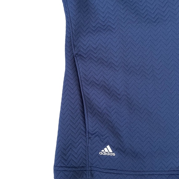 Adidas Ribbed Textured Golf Jacket Navy Large Full Zip - Picture 5 of 7